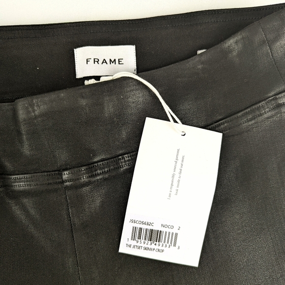 Frame Denim The Jet Set Skinny Crop Denim Noir Coated Black 30-34 (Frame 2) NWT - Picture 16 of 16